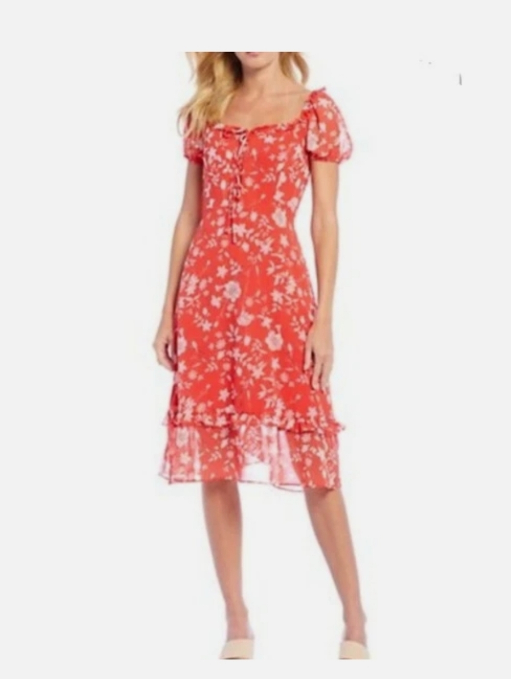 Gianni Bini Noland Midi Dress with Ruffle Hem